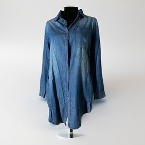 🆕 Dark Denim Rolled Tab Shirt (Juniors)